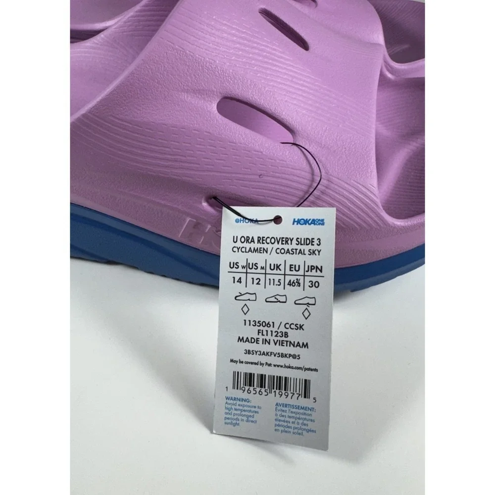HOKA Ora Recovery Slide 3 Sandals Cyclamen Blue Pink Men's‎ Sz 12 *NEW* 1135061